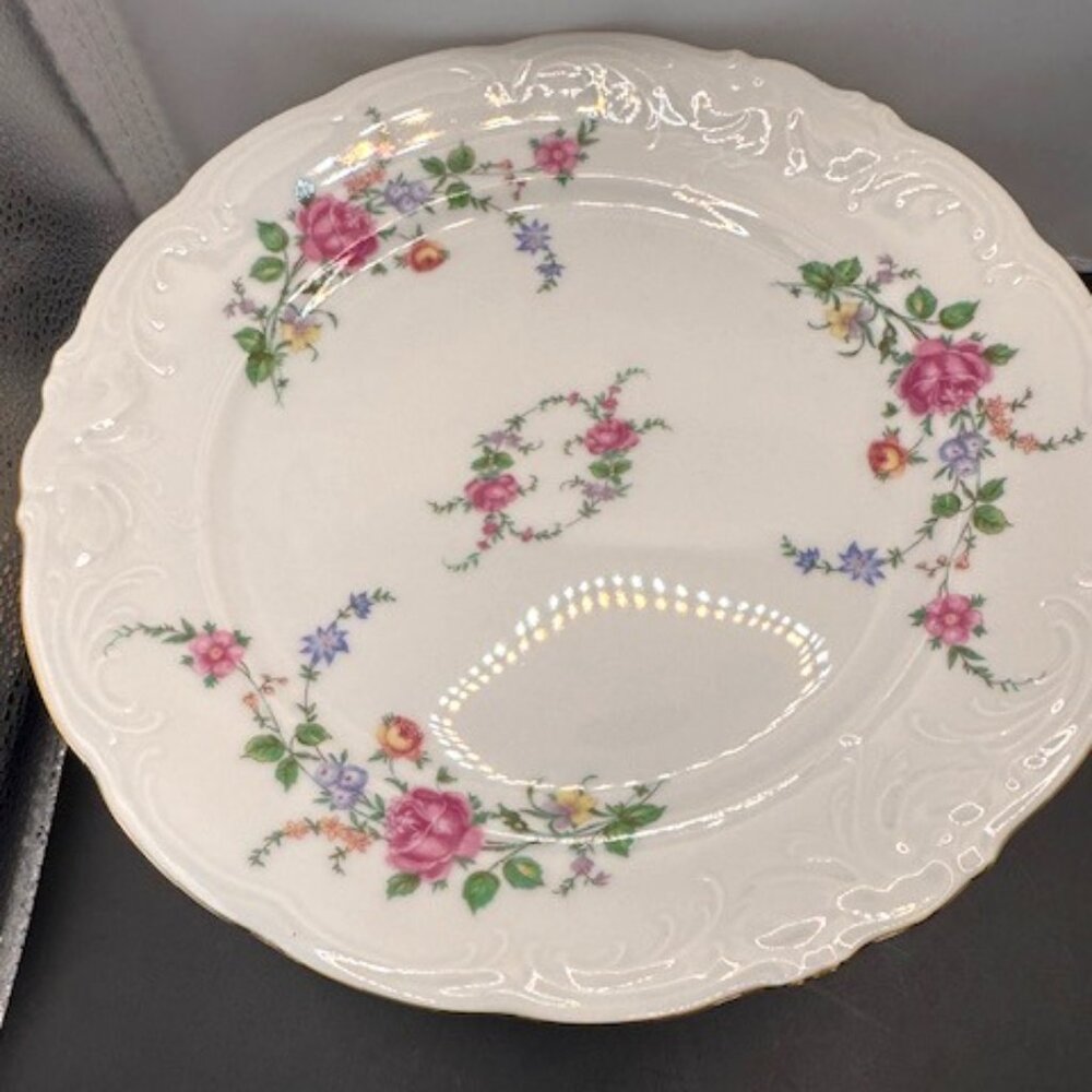 ROYAL KENT China Set of 8 Bavarian Rose 10" Dinner Plates